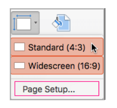 page setup powerpoint for mac
